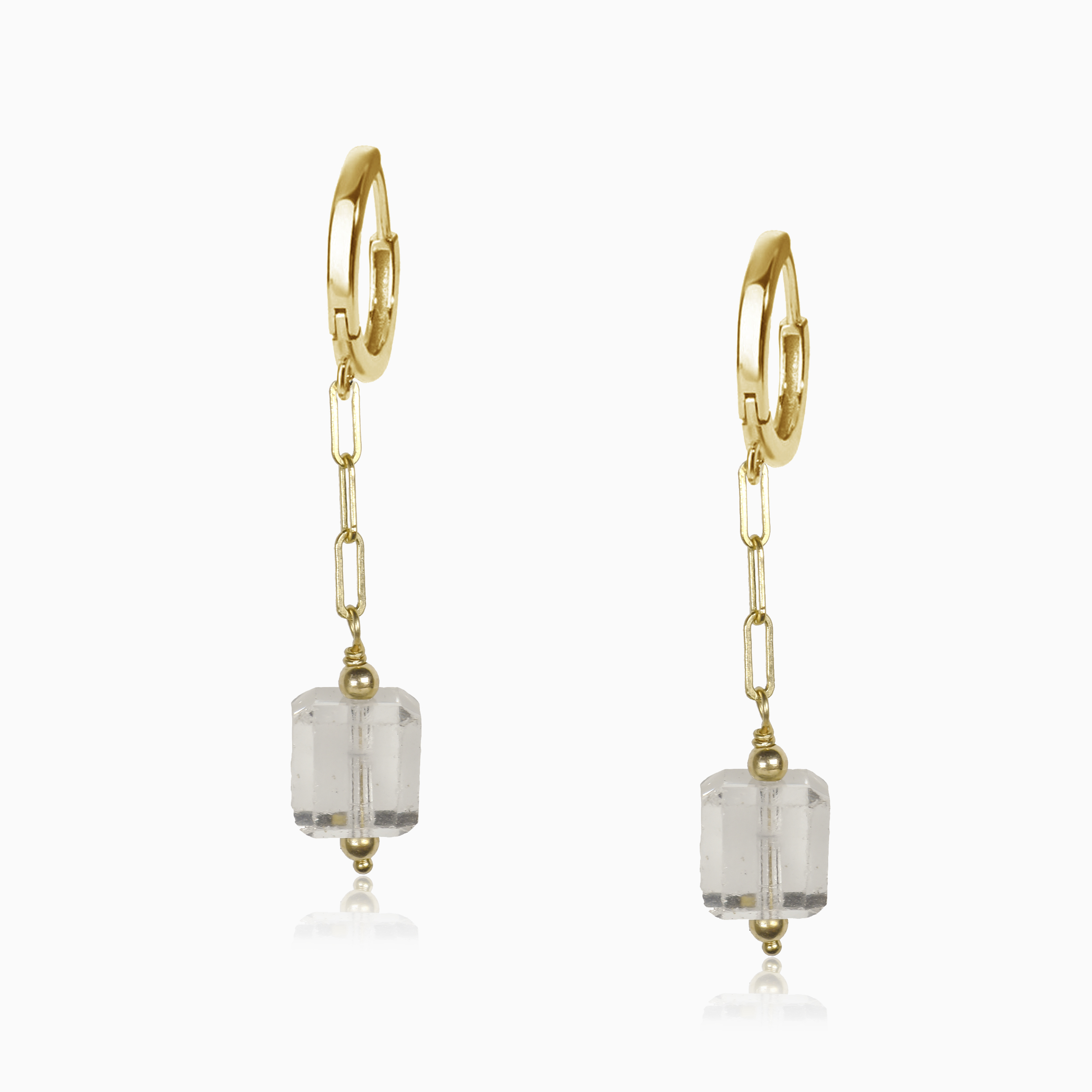 Antique Hand-Cut Glass Earrings