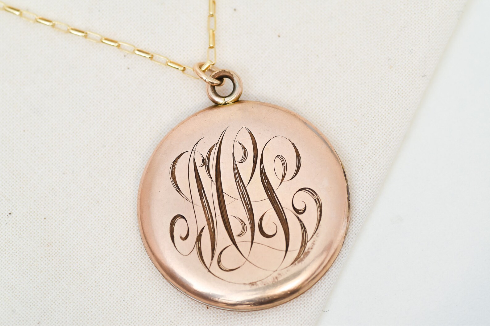 Antique Repoussé Monogram Locket - Image 6