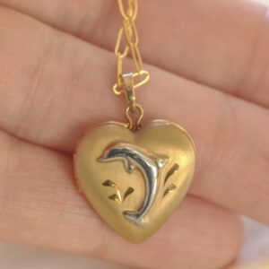 Vintage Dolphin Locket Necklace