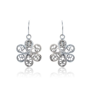 Art Deco Style Vintage Filigree Flower Earrings