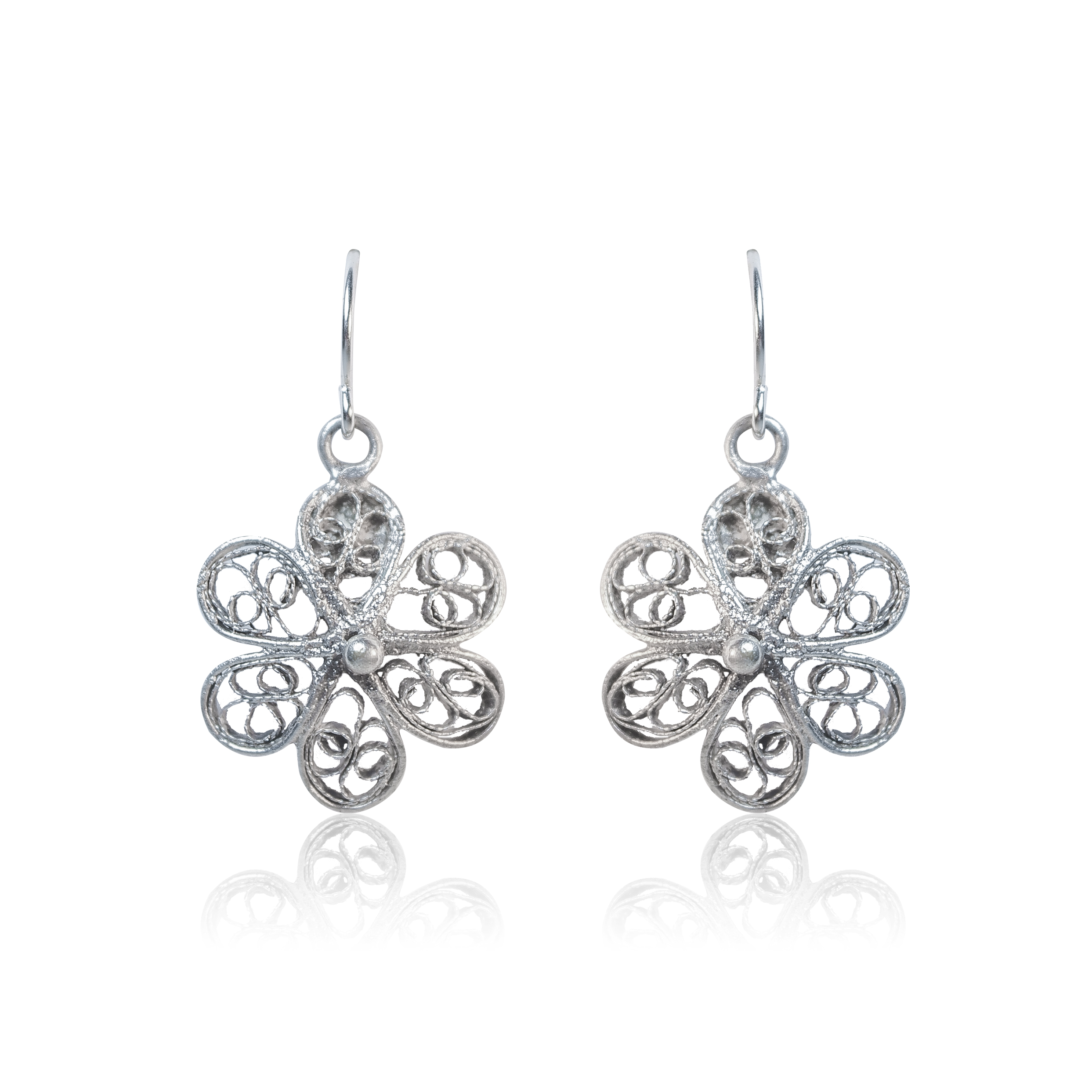 Art Deco Style Vintage Filigree Flower Earrings