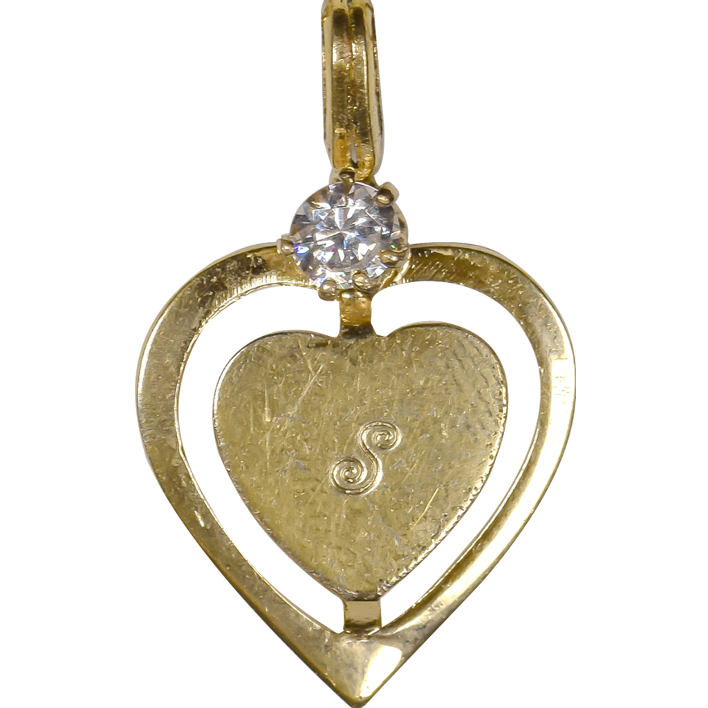 Antique Paste Heart Necklace - Image 3