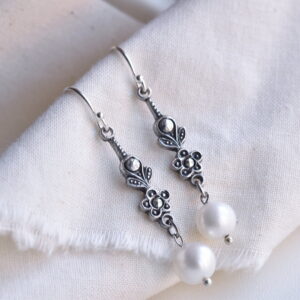 Antique Marcasite and Pearl Earrings