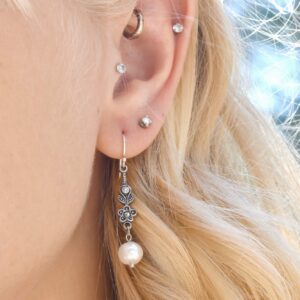 Antique Marcasite and Pearl Earrings