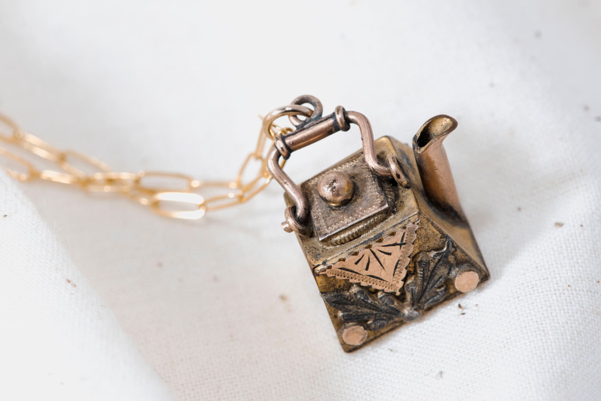 Victorian Teapot Pendant Necklace - Image 2
