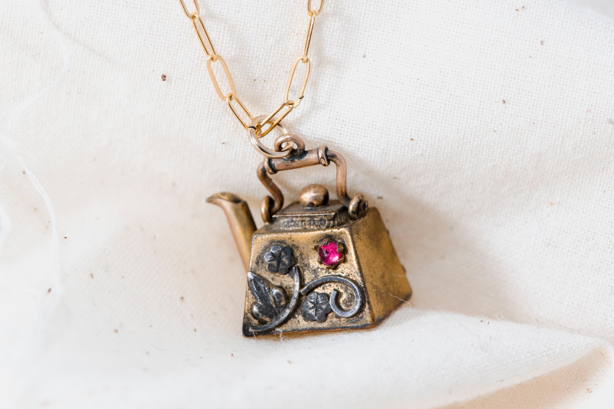 Victorian Teapot Pendant Necklace